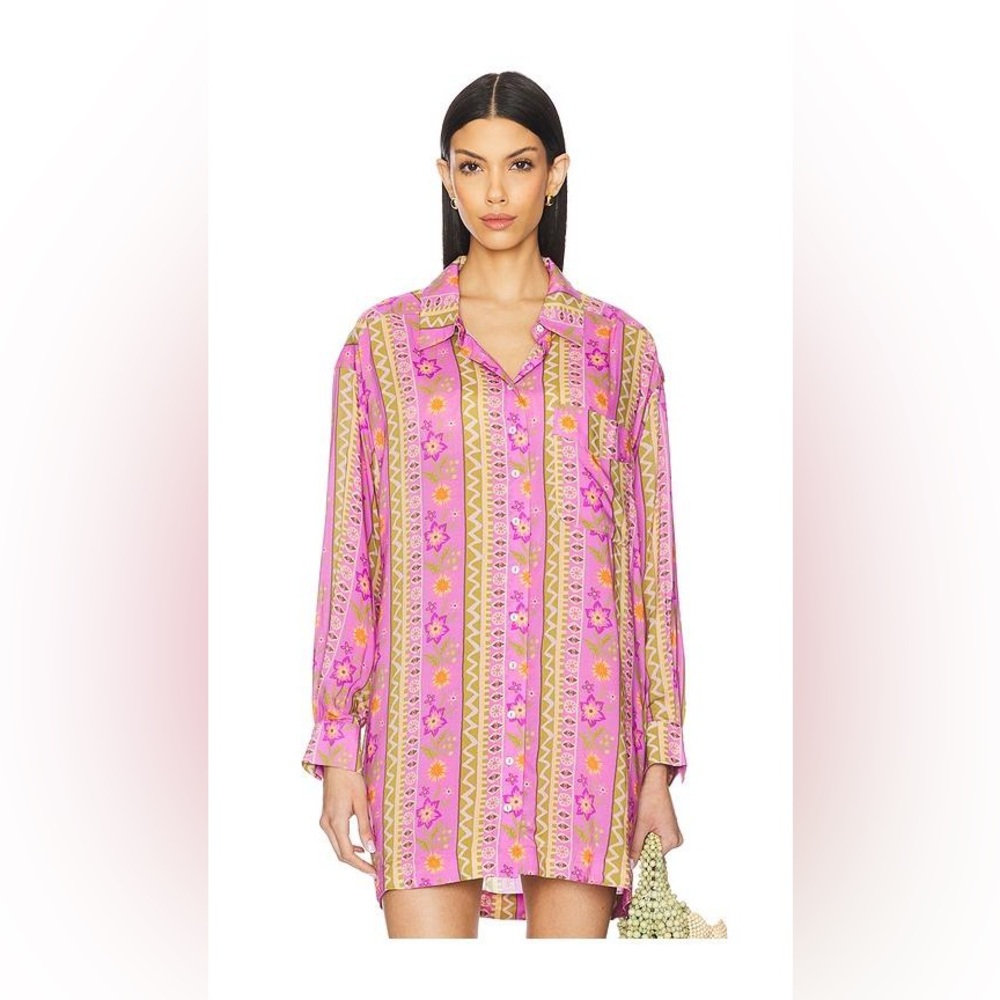 Spell Goldie Shirt In Desert Rose Purple Pink Floral Medium